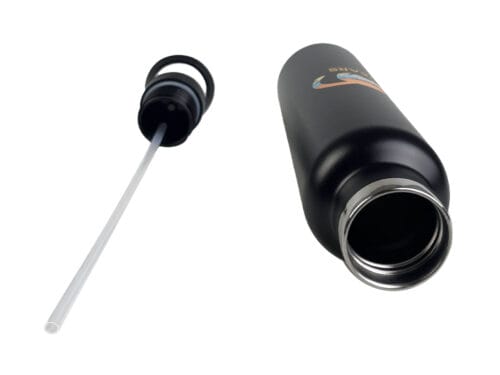 details of black personalized stainless steel water bottles