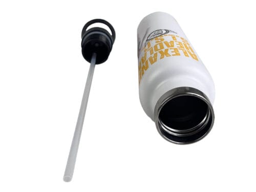 white personalized stainless steel water bottles