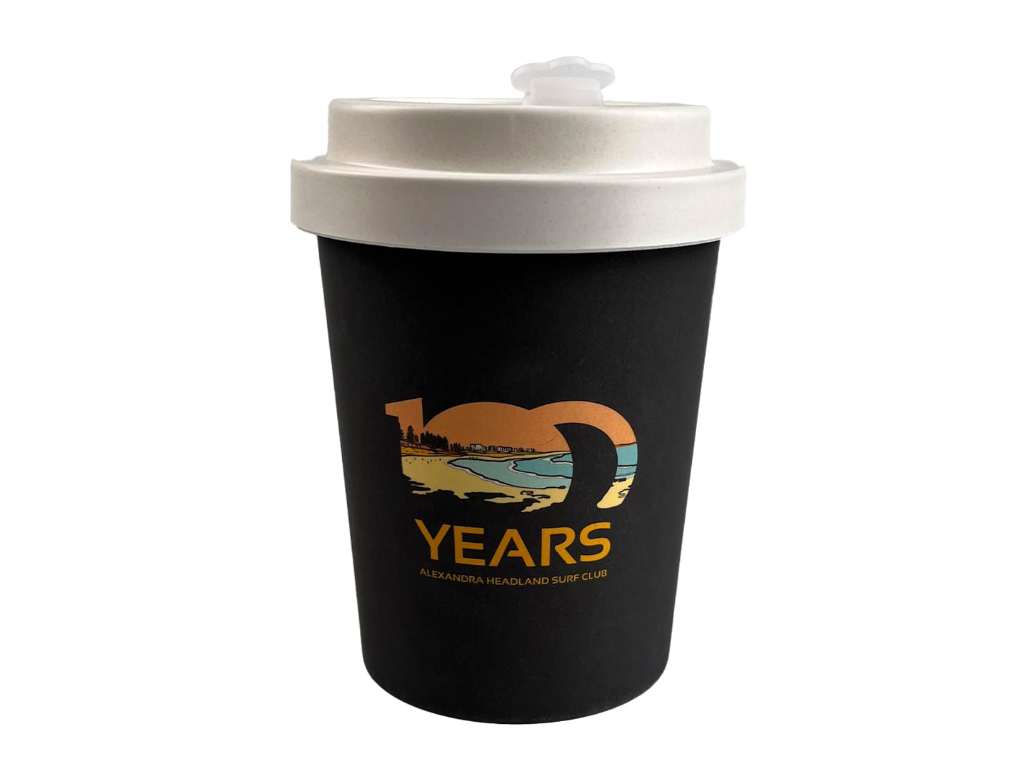 black reusable coffee cup