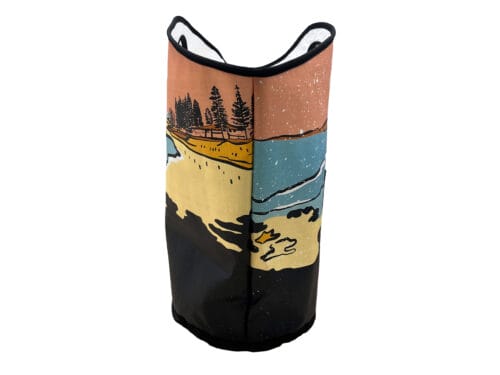 side profile of a beach bag