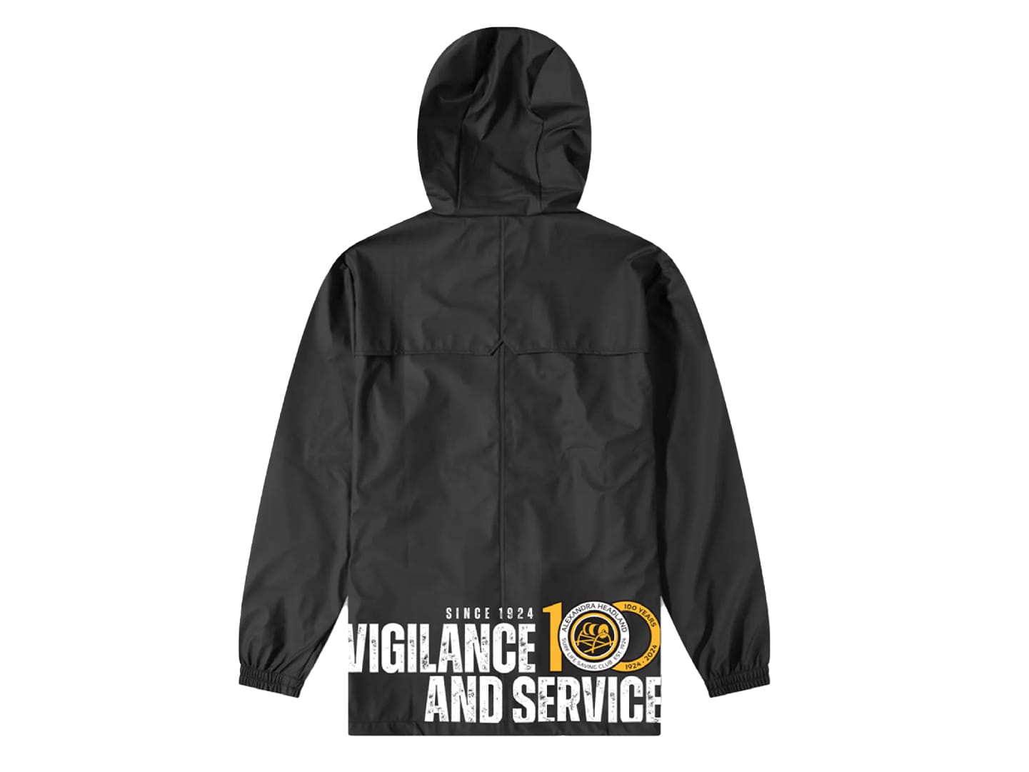 Black custom rain jacket