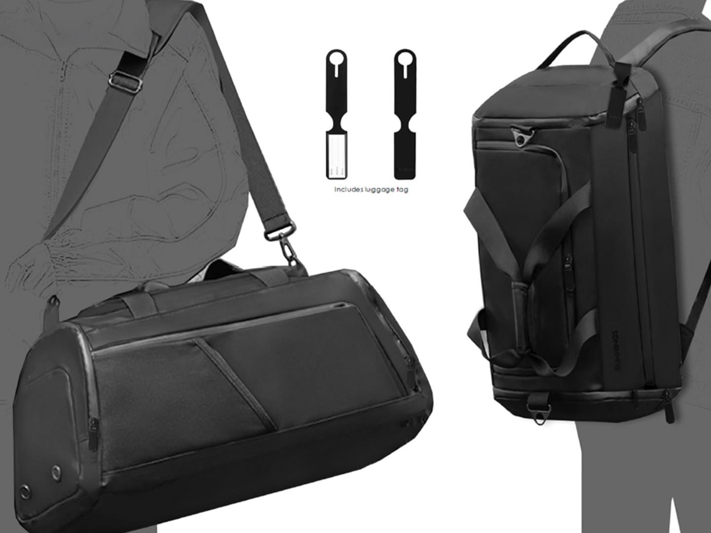 backpack and duffel bag