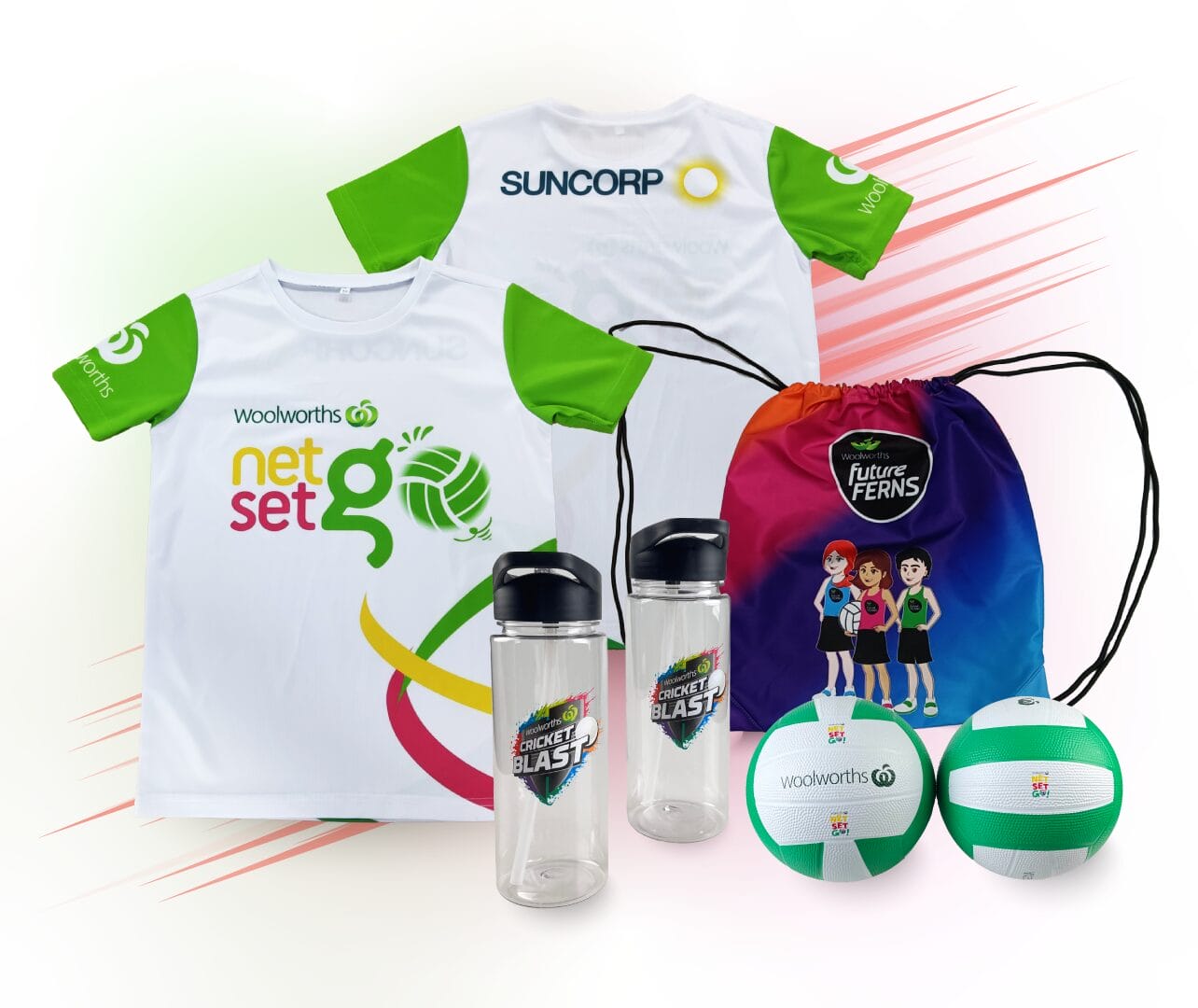 custom netball merchandise for netsetgo program
