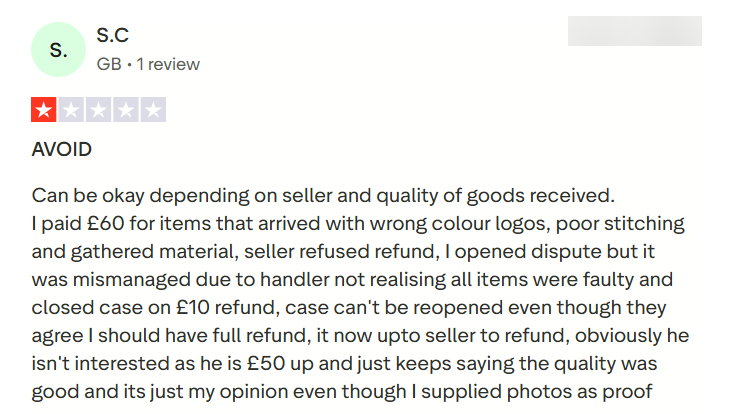 Problems with Refunds and Buyer Protection Claims reviews