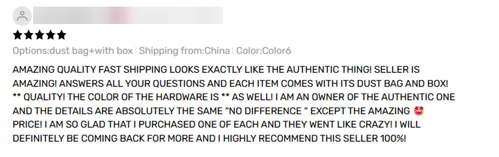Fake or Misleading Reviews dhgate review