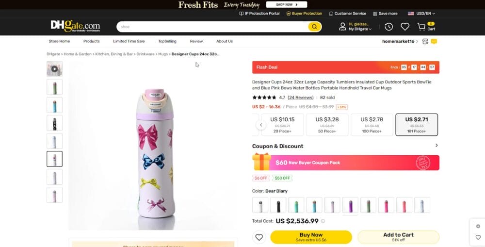 Dhgate sample product listing