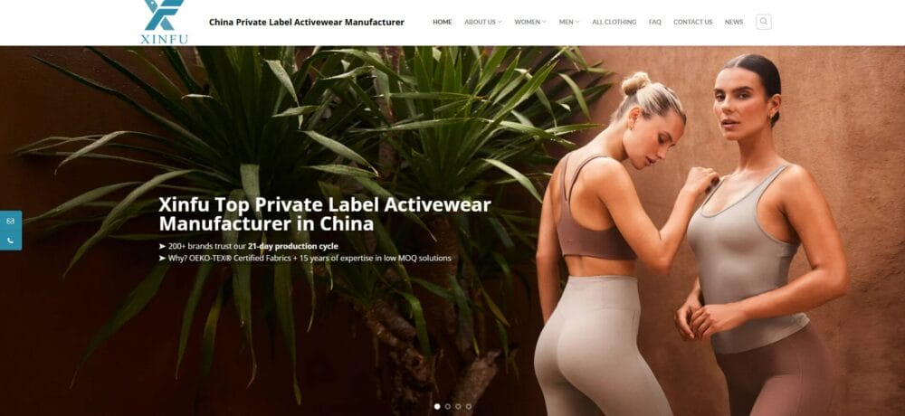 Xinfu Activewear for Top 10 Manufacturers of Sports Clothing in China