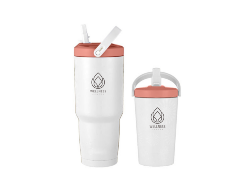 tumbler with straw and handle