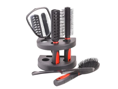 Custom Hair Comb and Massage Brush Set with Mirror and Stand