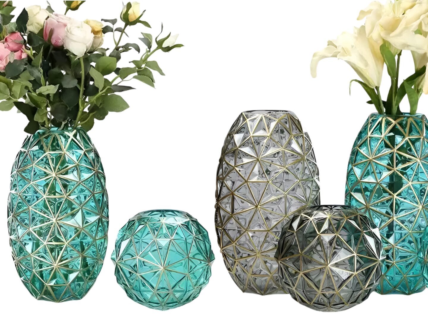 Luxury Diamond Strip Glass Vase_SPHERE-0969 (4)
