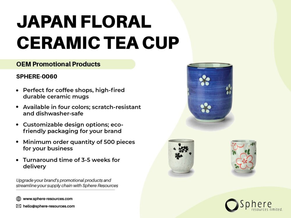 JAPAN FLORAL CERAMIC TEA CUP SOCIAL GRAPHICS