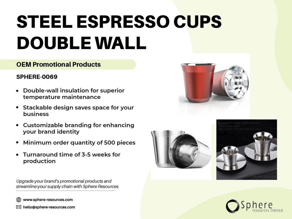 STEEL ESPRESSO CUPS DOUBLE WALL SOCIAL GRAPHIC