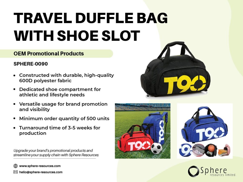 TRAVEL DUFFLE BAG WITH SHOE SLOT SOCIAL GRAPHIC