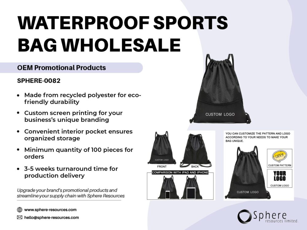 WATERPROOF SPORTS BAG WHOLESALE SOCIAL GRAPHIC