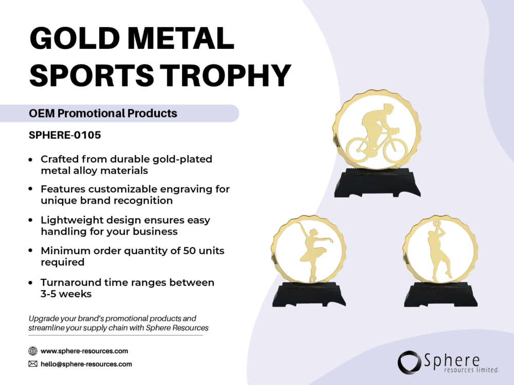 GOLD METAL SPORTS TROPHY SOCIAL GRAPHIC
