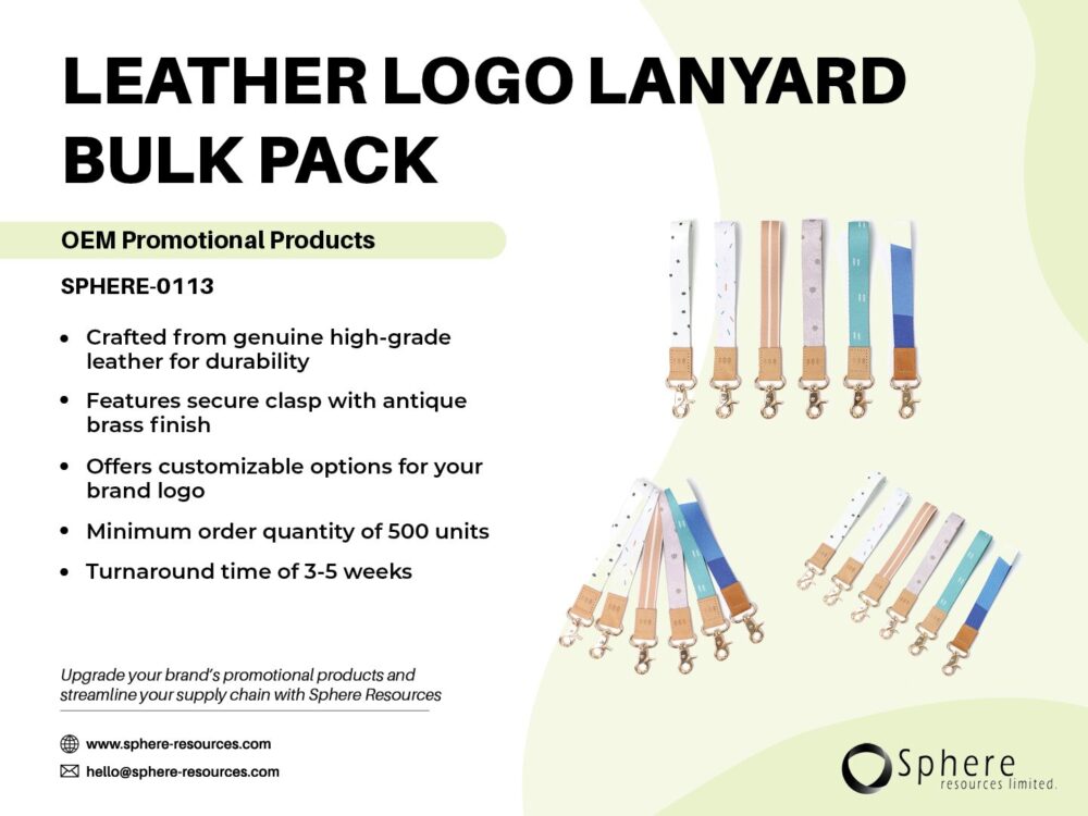 LEATHER LOGO LANYARD BULK PACK SOCIAL GRAPHIC