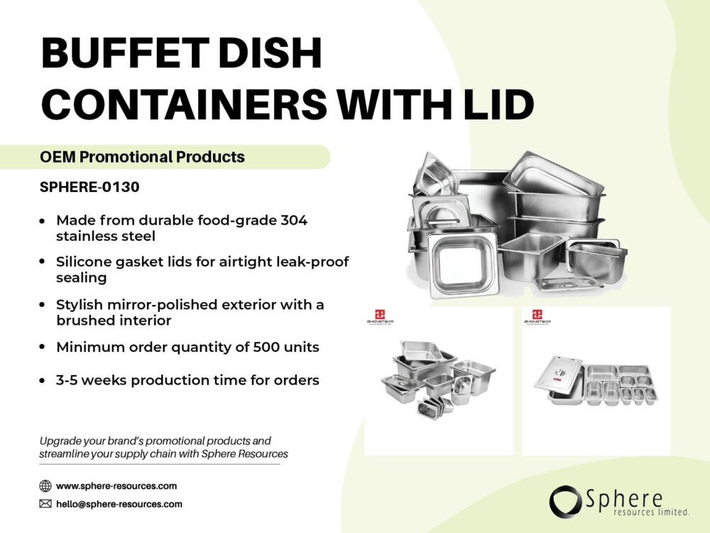 BUFFET DISH CONTAINERS WITH LID SOCIAL GRAPHIC