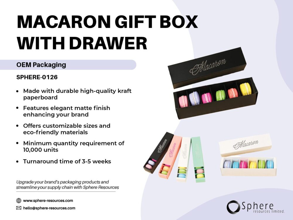 MACARON GIFT BOX WITH DRAWER SOCIAL GRAPHIC