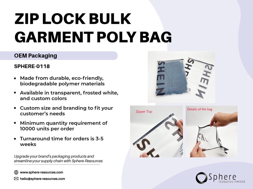 ZIP LOCK BULK GARMENT POLY BAG SOCIAL GRAPHIC