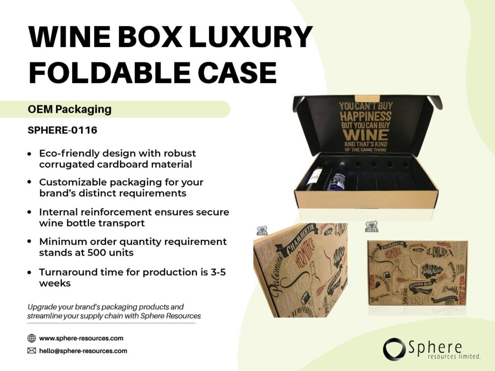 WINE BOX LUXURY FOLDABLE CASE SOCIAL GRAPHIC