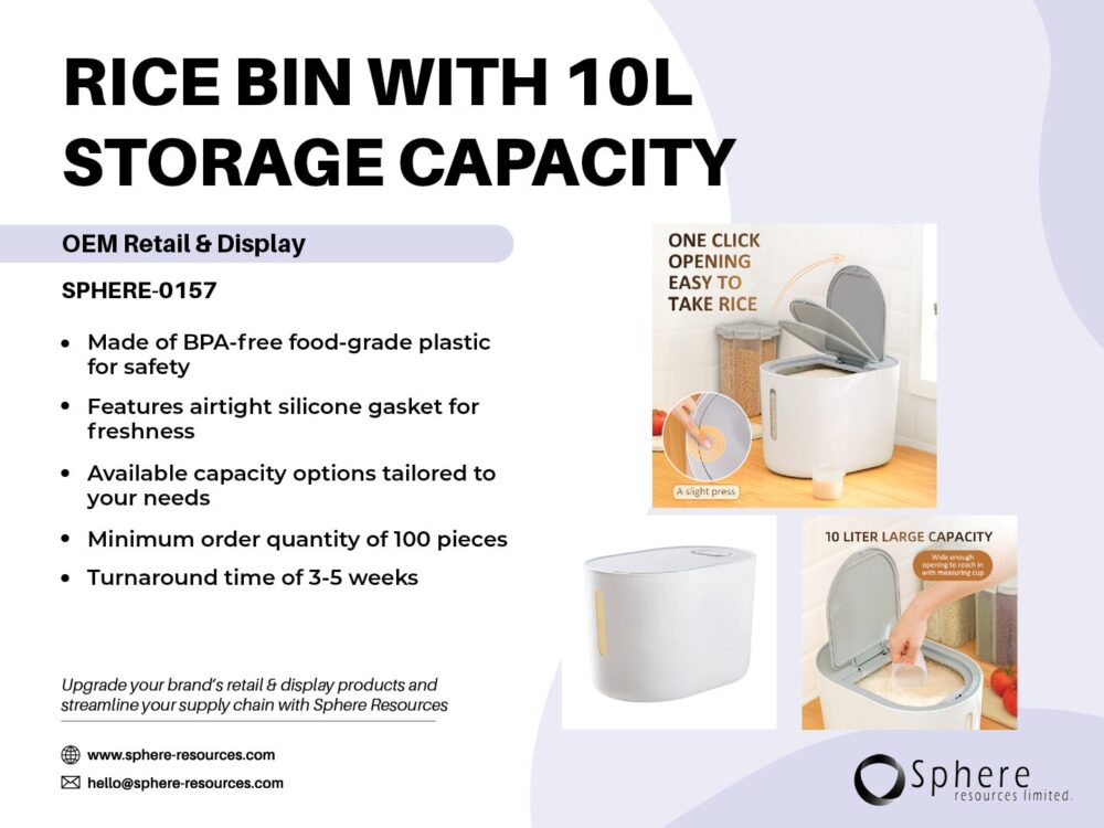 RICE BIN WITH 10L STORAGE CAPACITY SOCIAL GRAPHIC