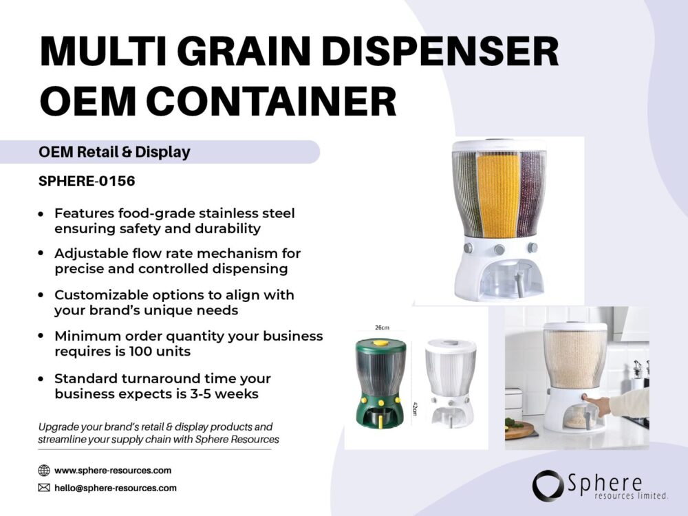 MULTI GRAIN DISPENSER OEM CONTAINER SOCIAL GRAPHIC