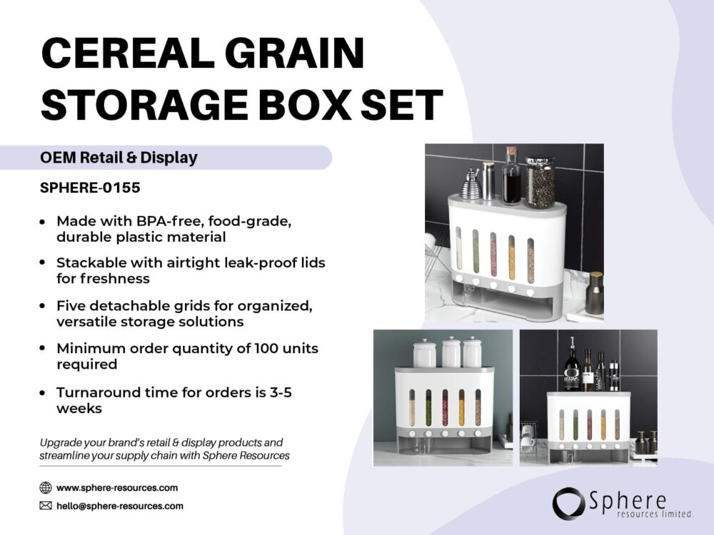 CEREAL GRAIN STORAGE BOX SET SOCIAL GRAPHIC