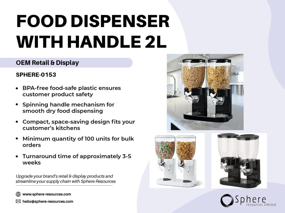 FOOD DISPENSER WITH HANDLE 2L SOCIAL GRAPHIC