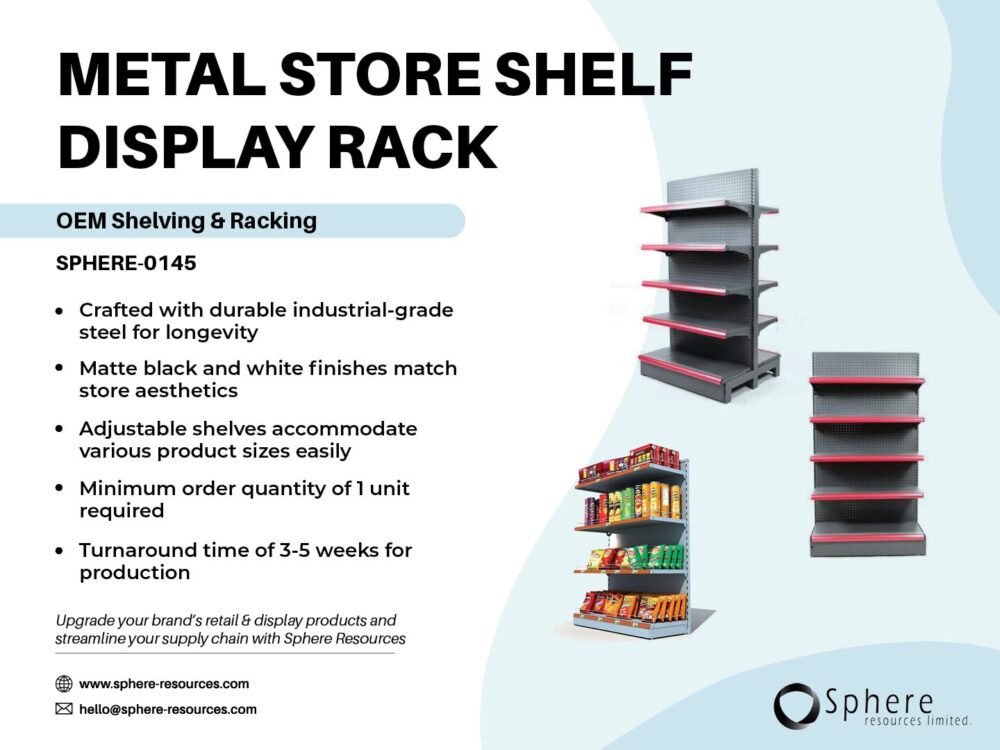METAL STORE SHELF DISPLAY RACK SOCIAL GRAPHIC