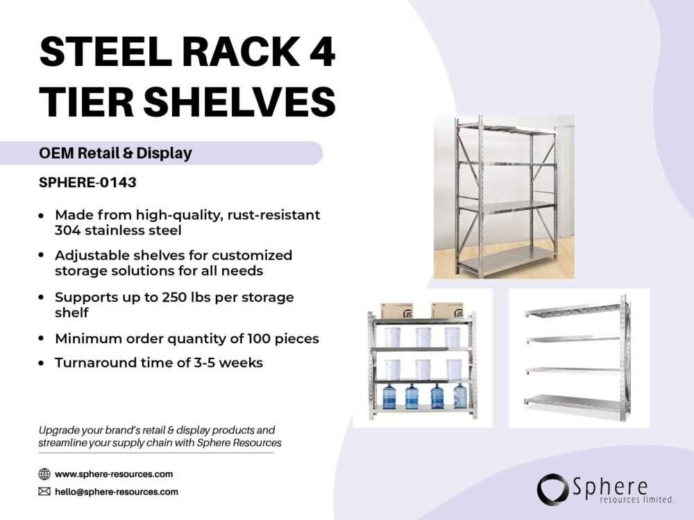 STEEL RACK 4 TIER SHELVES SOCIAL GRAPHIC