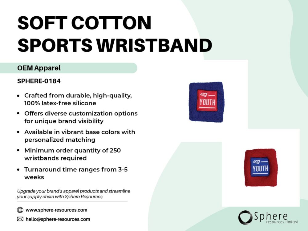 SOFT COTTON SPORTS WRISTBAND SOCIAL GRAPHIC