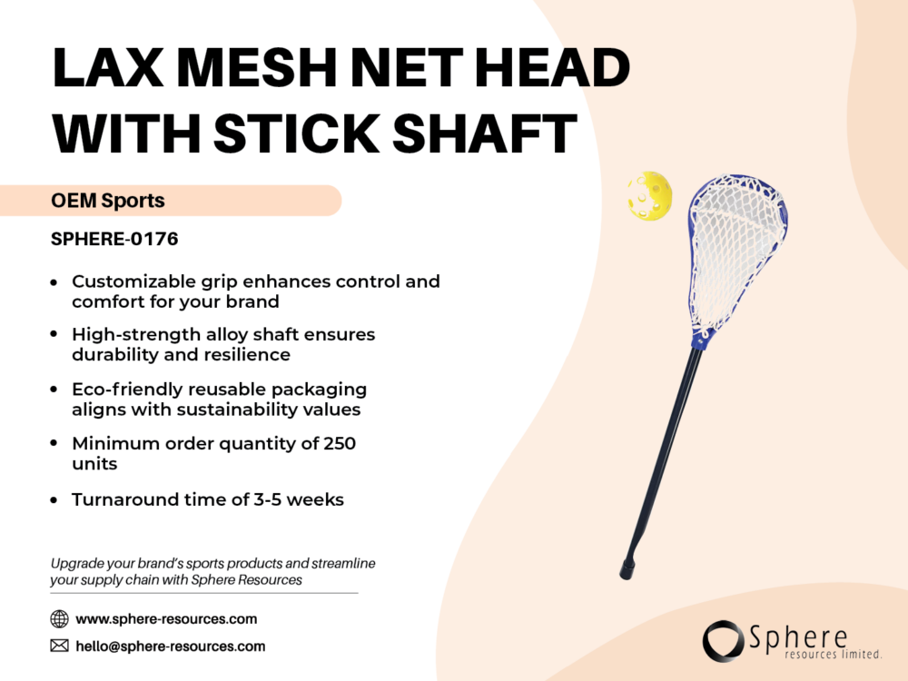 LAX MESH NET HEAD WITH STICK SHAFT SOCIAL GRAPHIC