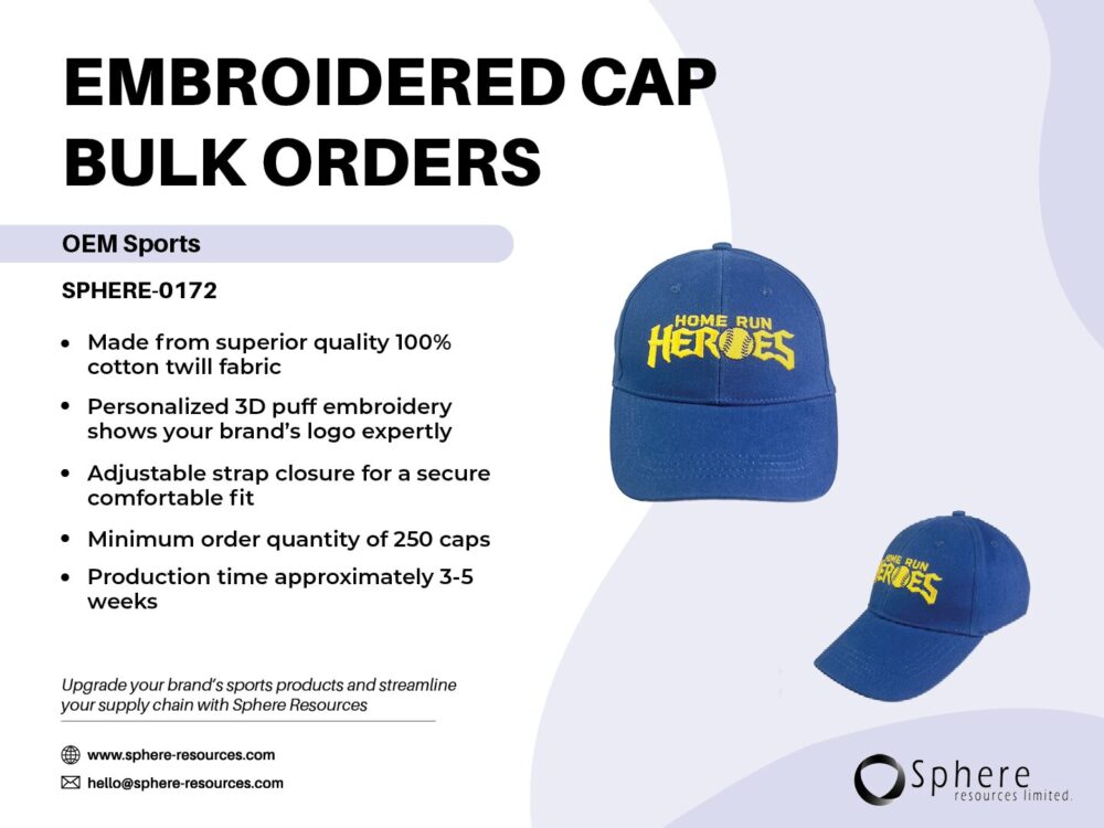 EMBROIDERED CAP BULK ORDERS SOCIAL GRAPHIC