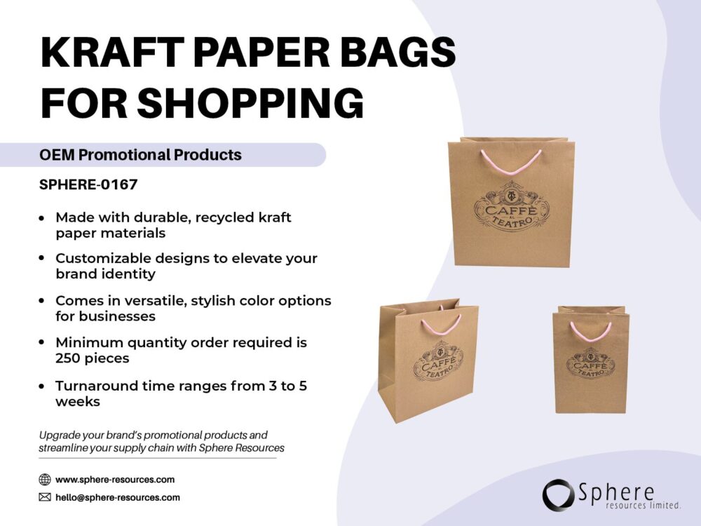 KRAFT PAPER BAGS FOR SHOPPING SOCIAL GRAPHIC