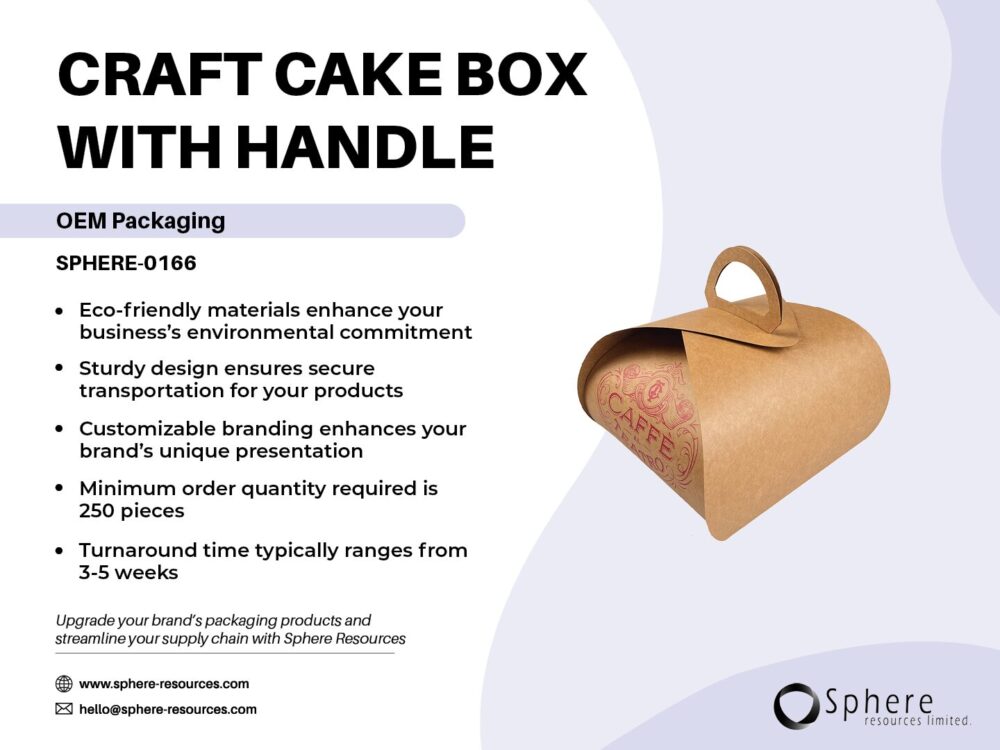 CRAFT CAKE BOX WITH HANDLE SOCIAL GRAPHIC
