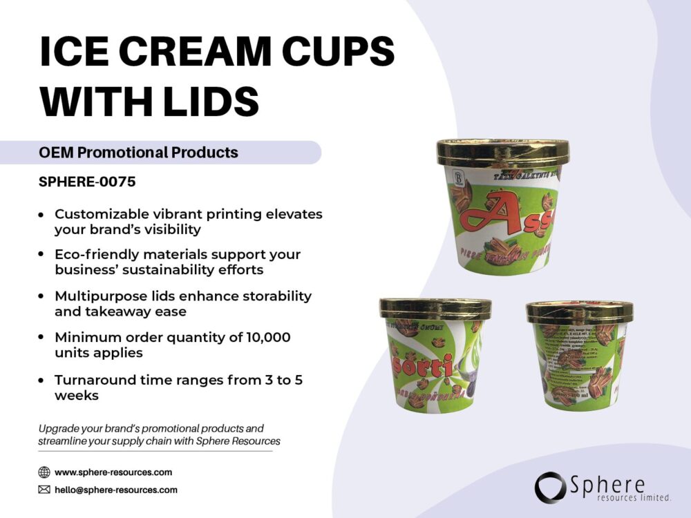 ICE CREAM CUPS WITH LIDS SOCIAL GRAPHIC