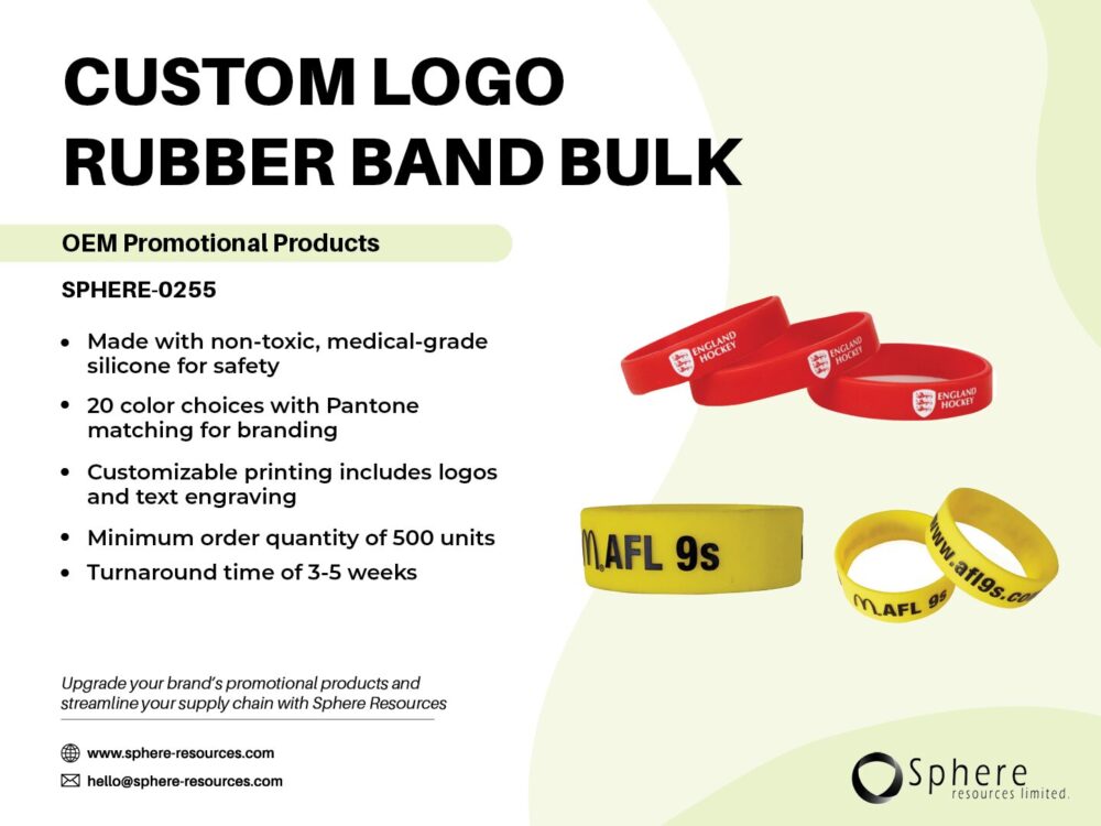 CUSTOM LOGO RUBBER BAND BULK SOCIAL GRAPHIC