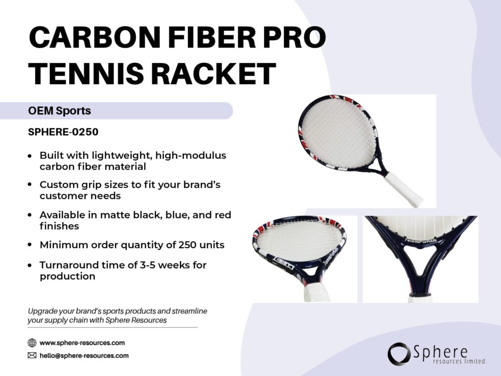CARBON FIBER PRO TENNIS RACKET SOCIAL GRAPHIC