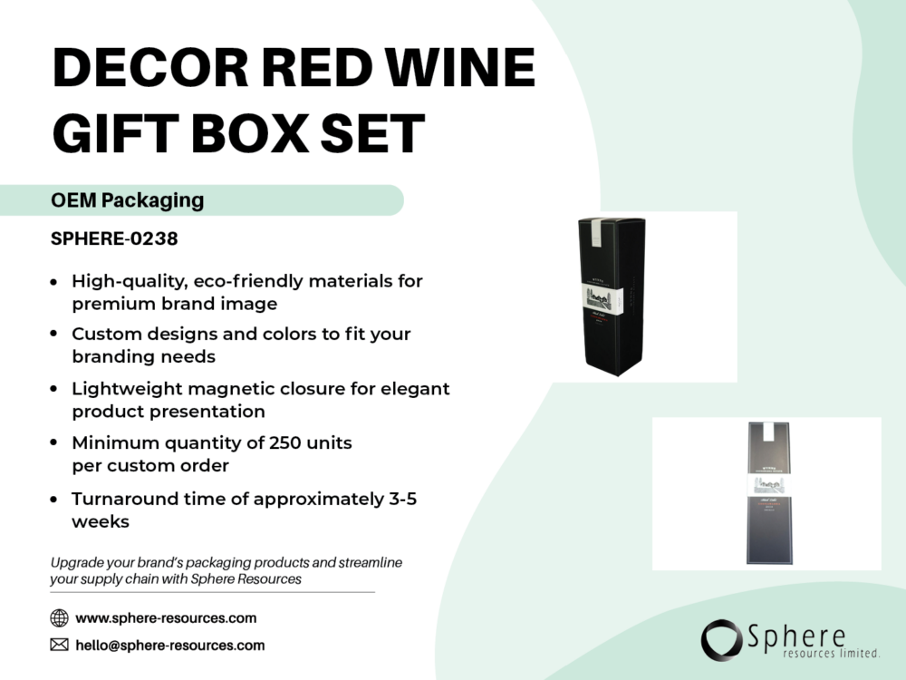 DECOR RED WINE GIFT BOX SET SOCIAL GRAPHIC