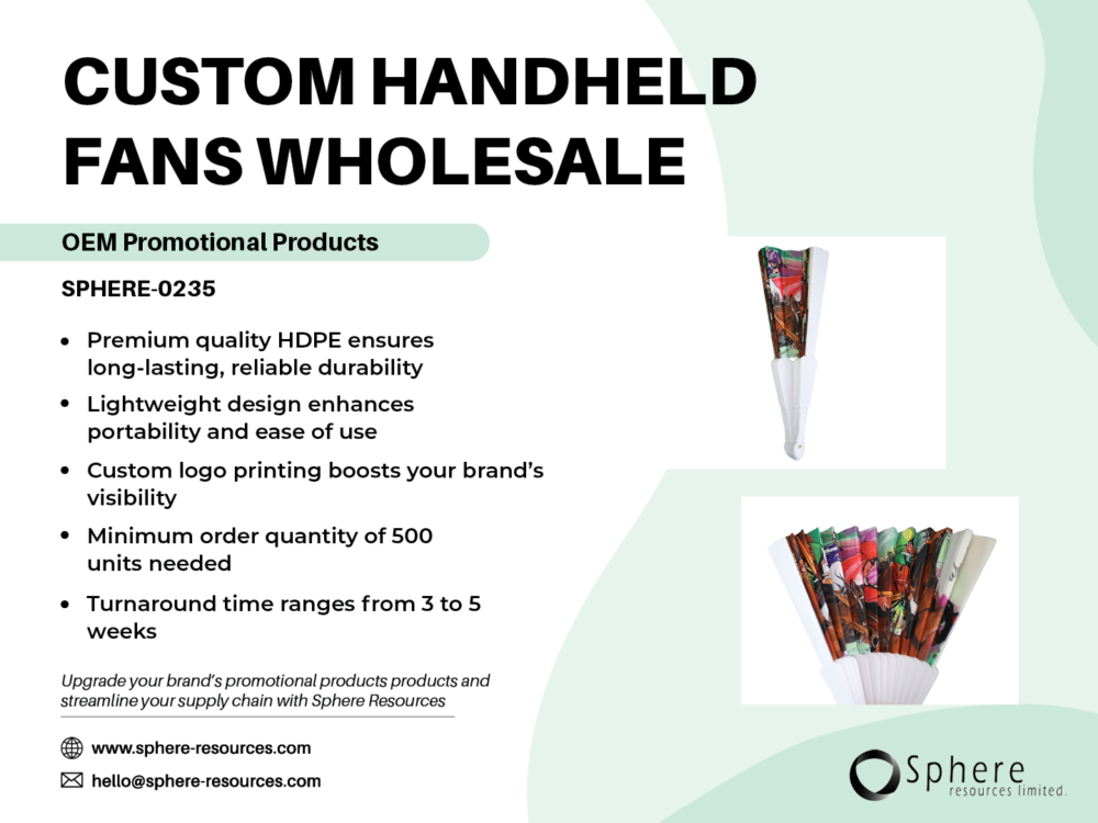 CUSTOM HANDHELD FANS WHOLESALE SOCIAL GRAPHIC