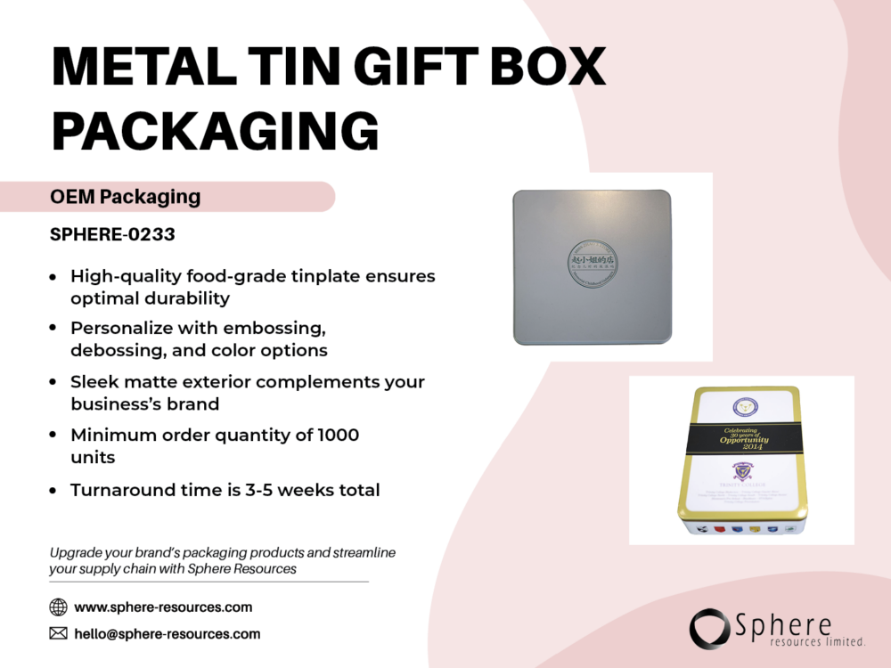 METAL TIN GIFT BOX PACKAGING SOCIAL GRAPHIC