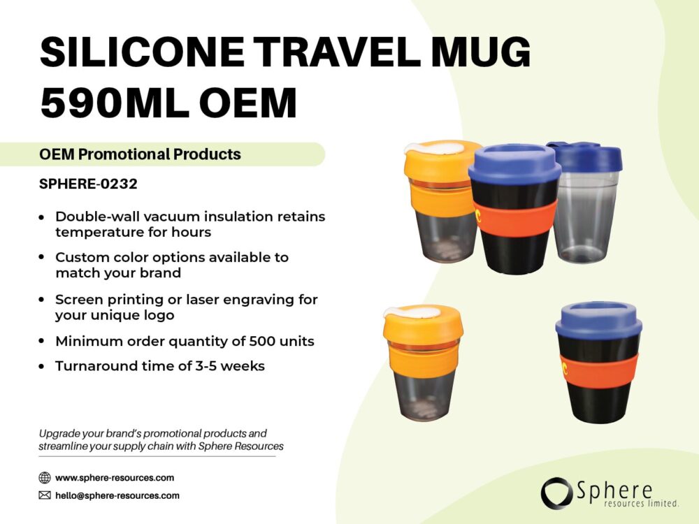 SILICONE TRAVEL MUG 590ML 0EM SOCIAL GRAPHIC