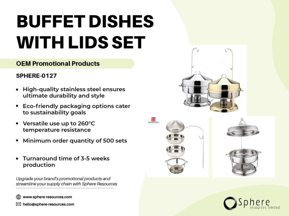 BUFFET DISHES WITH LIDS SET SOCIAL GRAPHIC