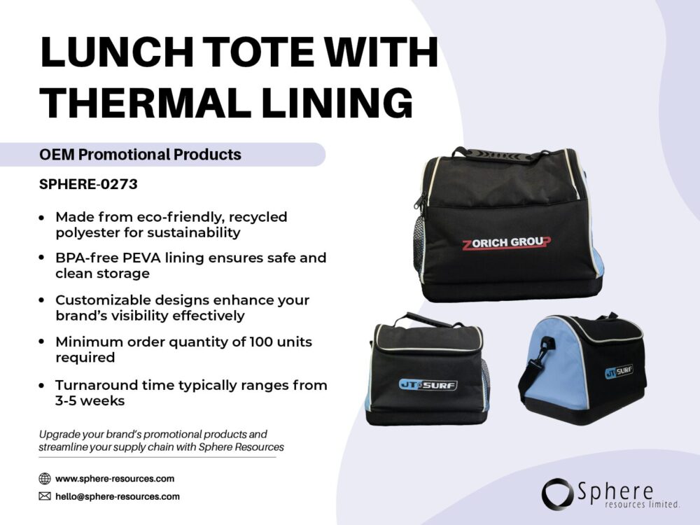 LUNCH TOTE WITH THERMAL LINING SOCIAL GRAPHIC