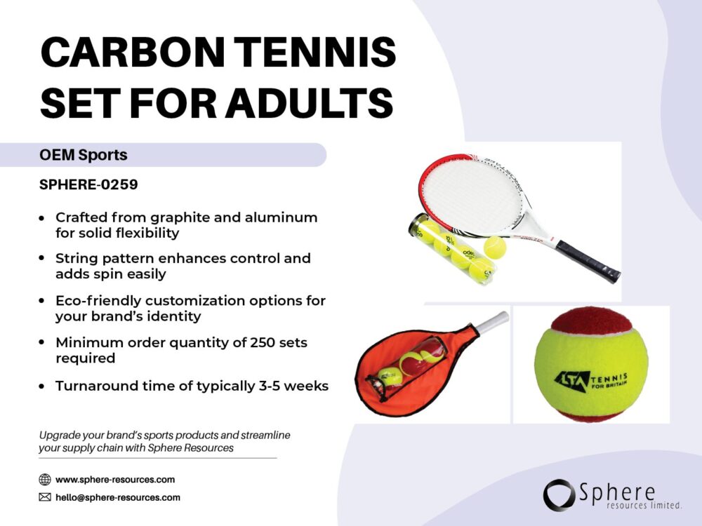 CARBON TENNIS SET FOR ADULTS SOCIAL GRAPHIC