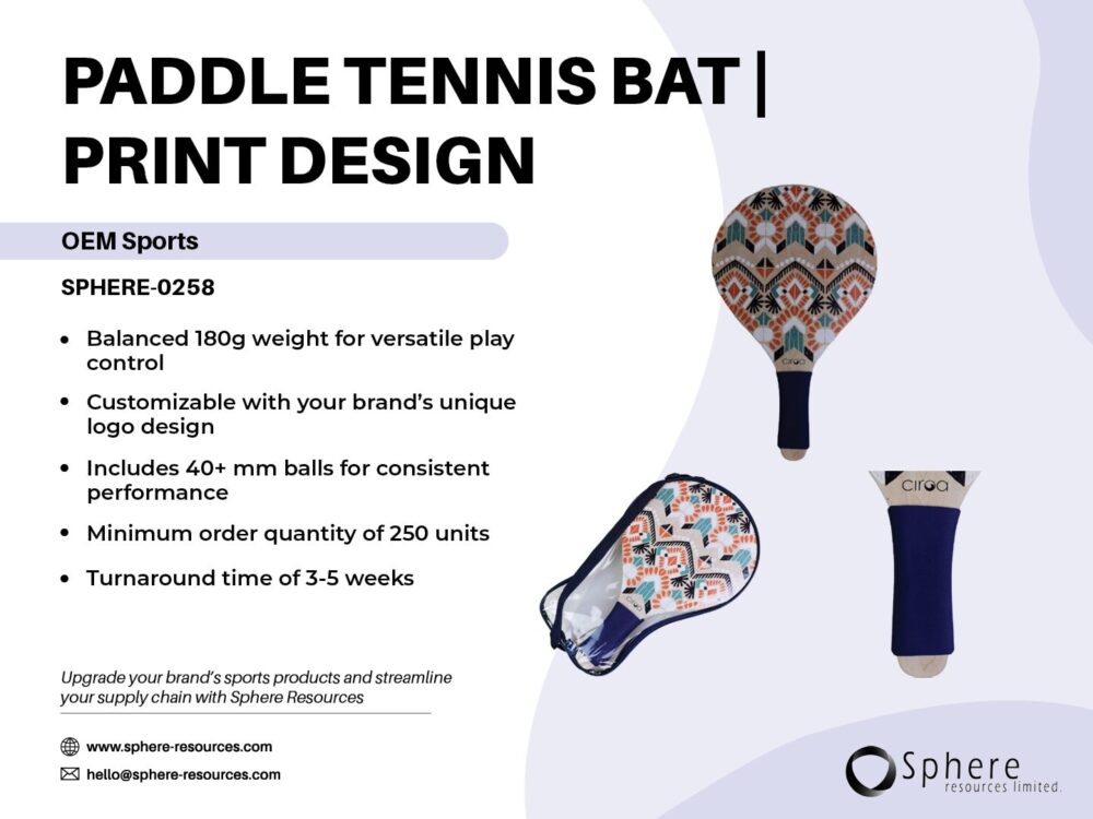 PADDLE TENNIS BAT I PRINT DESIGN SOCIAL GRAPHIC