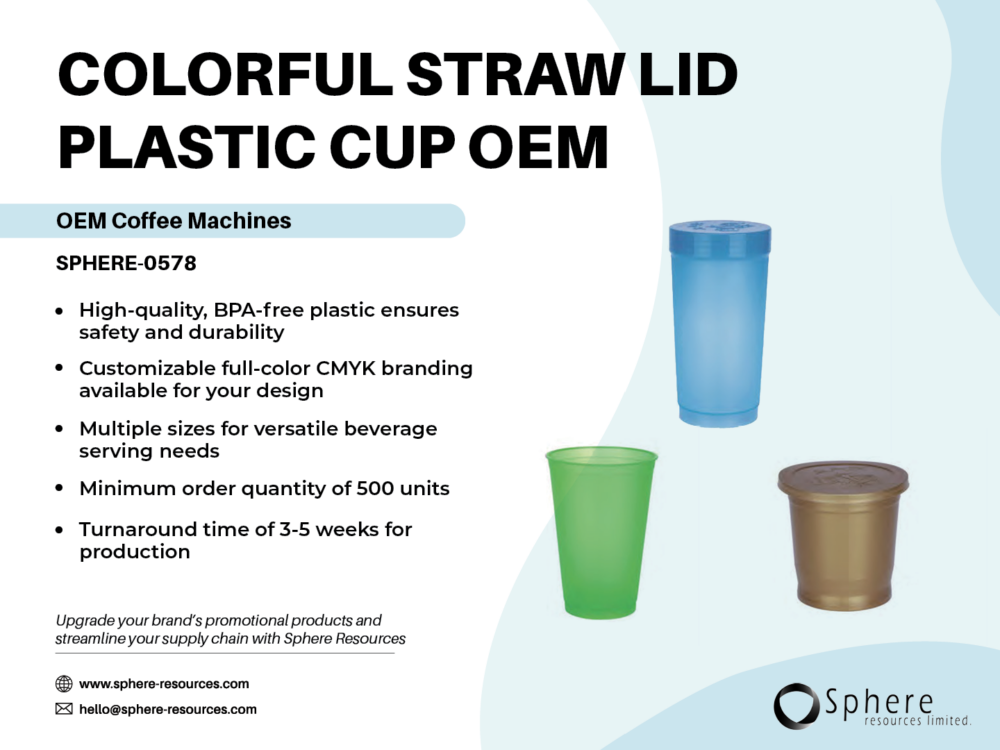 COLORFUL STRAW LID PLASTIC CUP OEM
