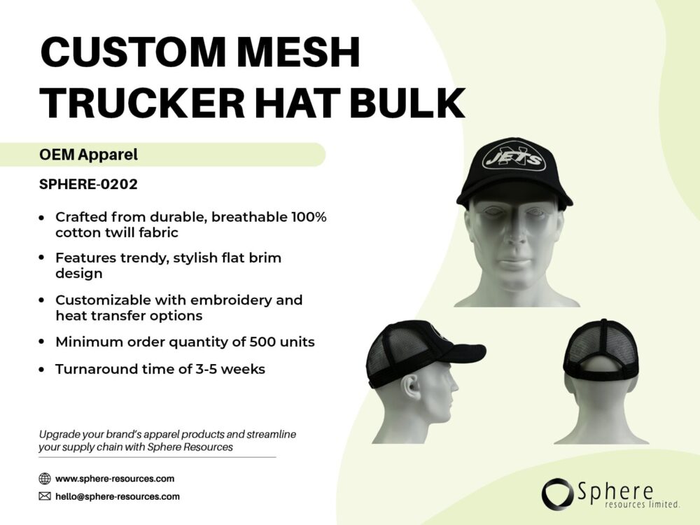 CUSTOM MESH TRUCKER HAT BULK SOCIAL GRAPHIC