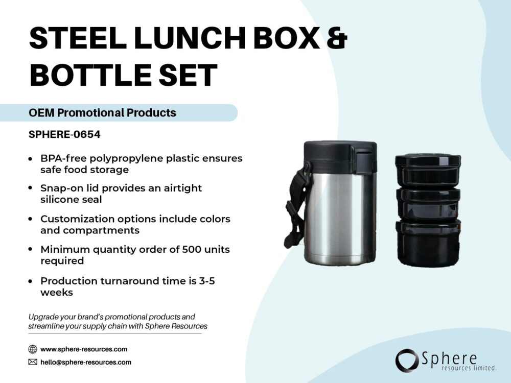 STEEL LUNCH BOX & BOTTLE SET Social Graphic