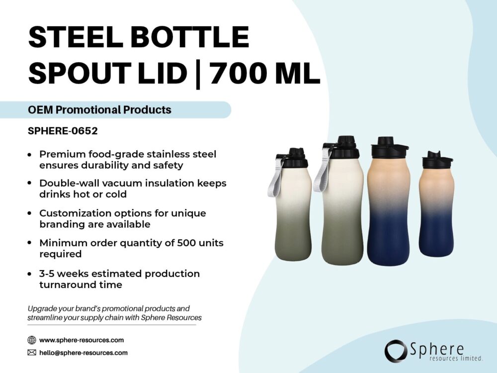 STEEL BOTTLE SPOUT LID | 700 ML Social Graphic
